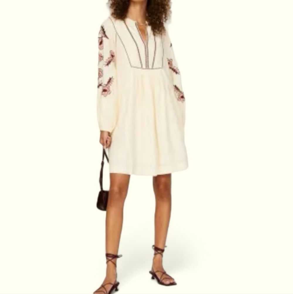 Scotch and Soda Embroidered Cream Dress